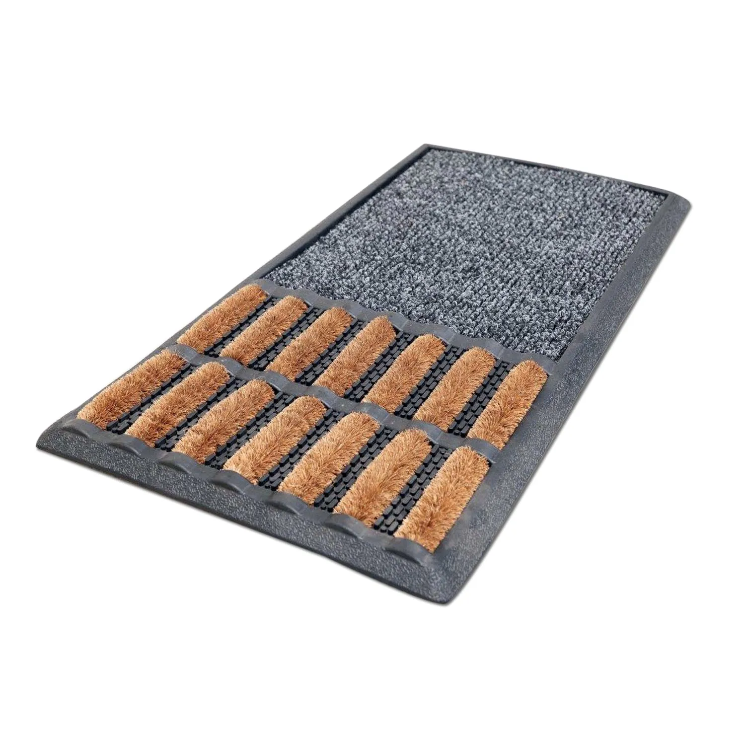 OnlyMat Sanitize Mat with Rubber Tray and Coir Brush with Quickdry Insert - Indoor / Outdoor, Waterproof