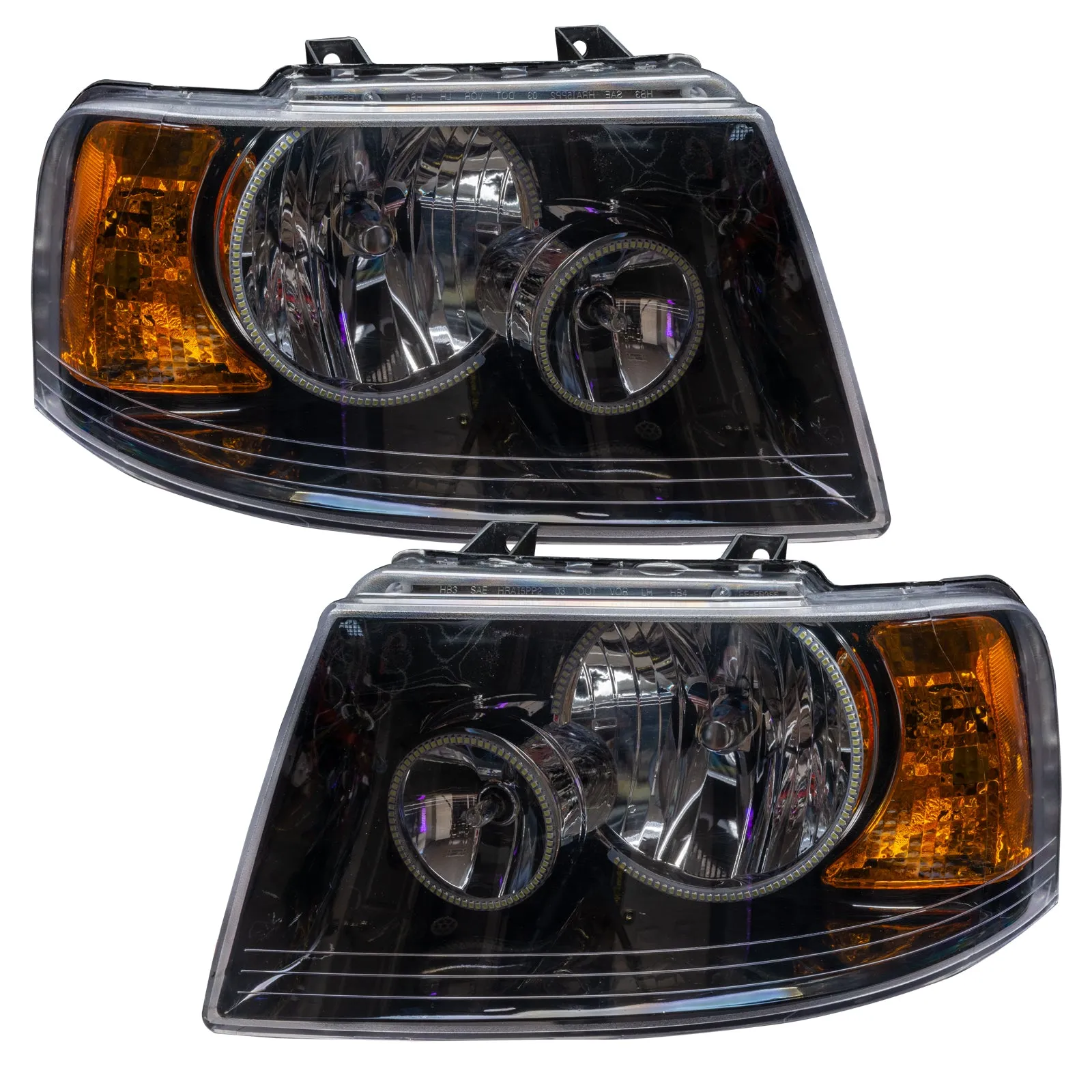 ORACLE Lighting 2003-2006 Ford Expedition Pre-Assembled Halo Headlights - Black Housing