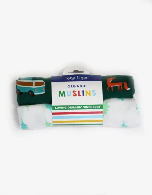 Organic Campervan Print Muslin 2-Pack