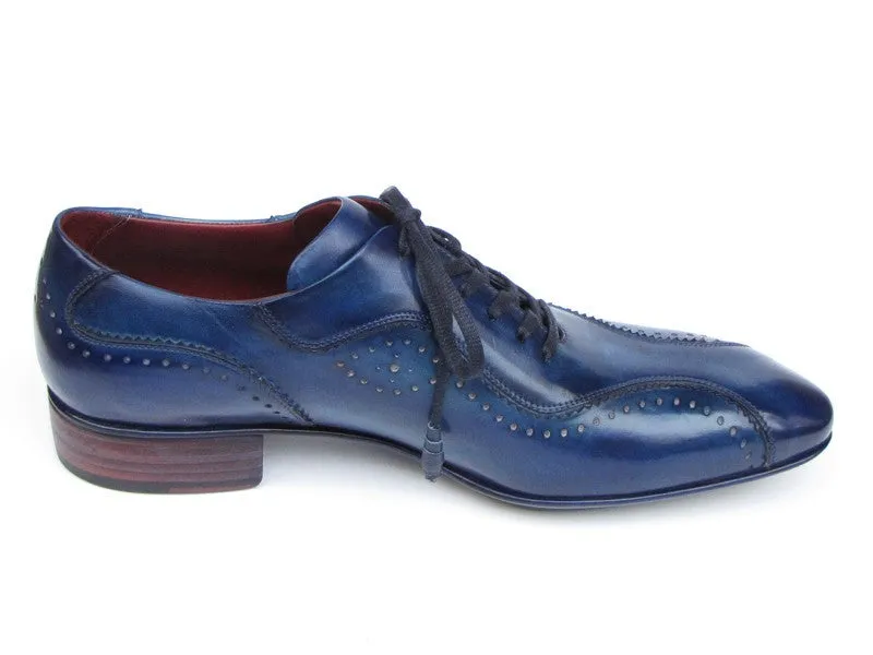 Paul Parkman Handmade Lace-Up Casual Blue Shoes