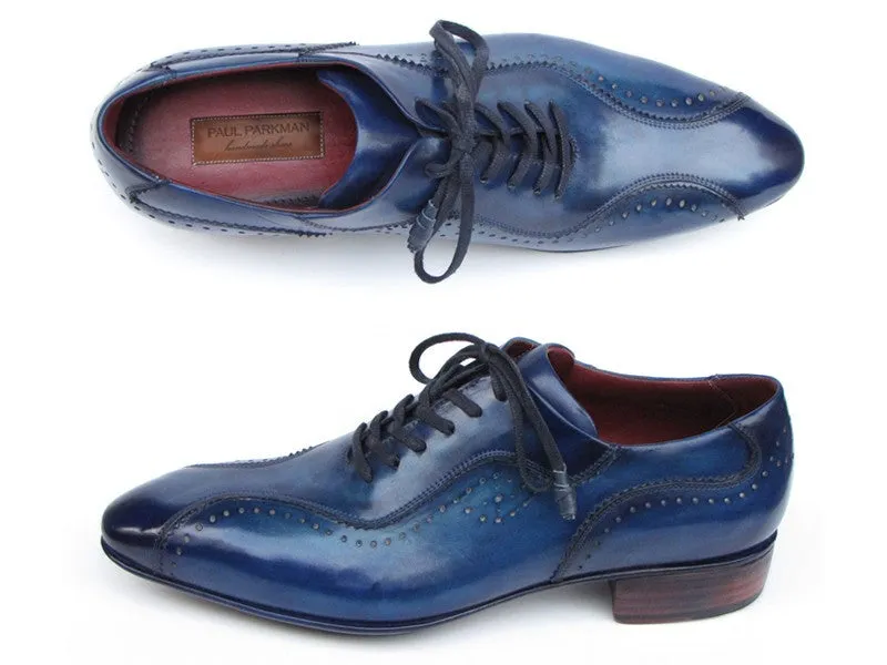 Paul Parkman Handmade Lace-Up Casual Blue Shoes