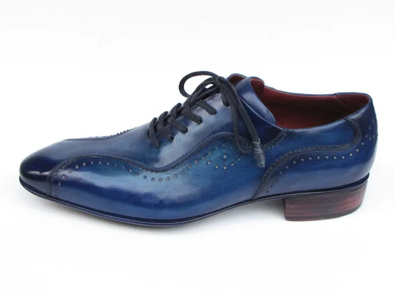 Paul Parkman Handmade Lace-Up Casual Blue Shoes