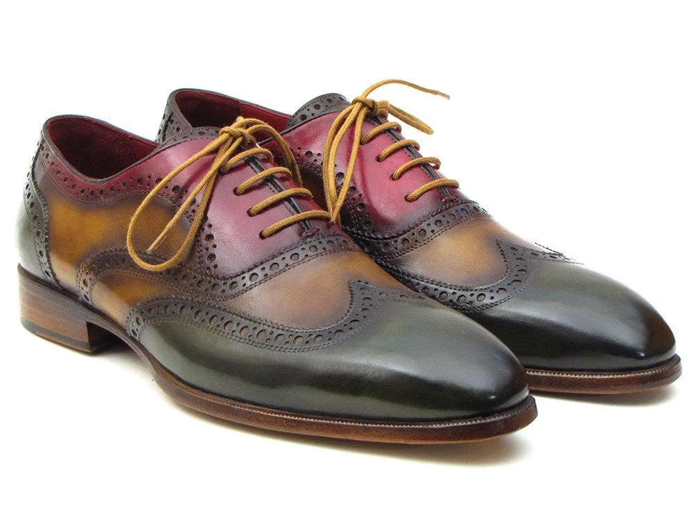 Paul Parkman Men's Three Tone Wingtip Oxfords