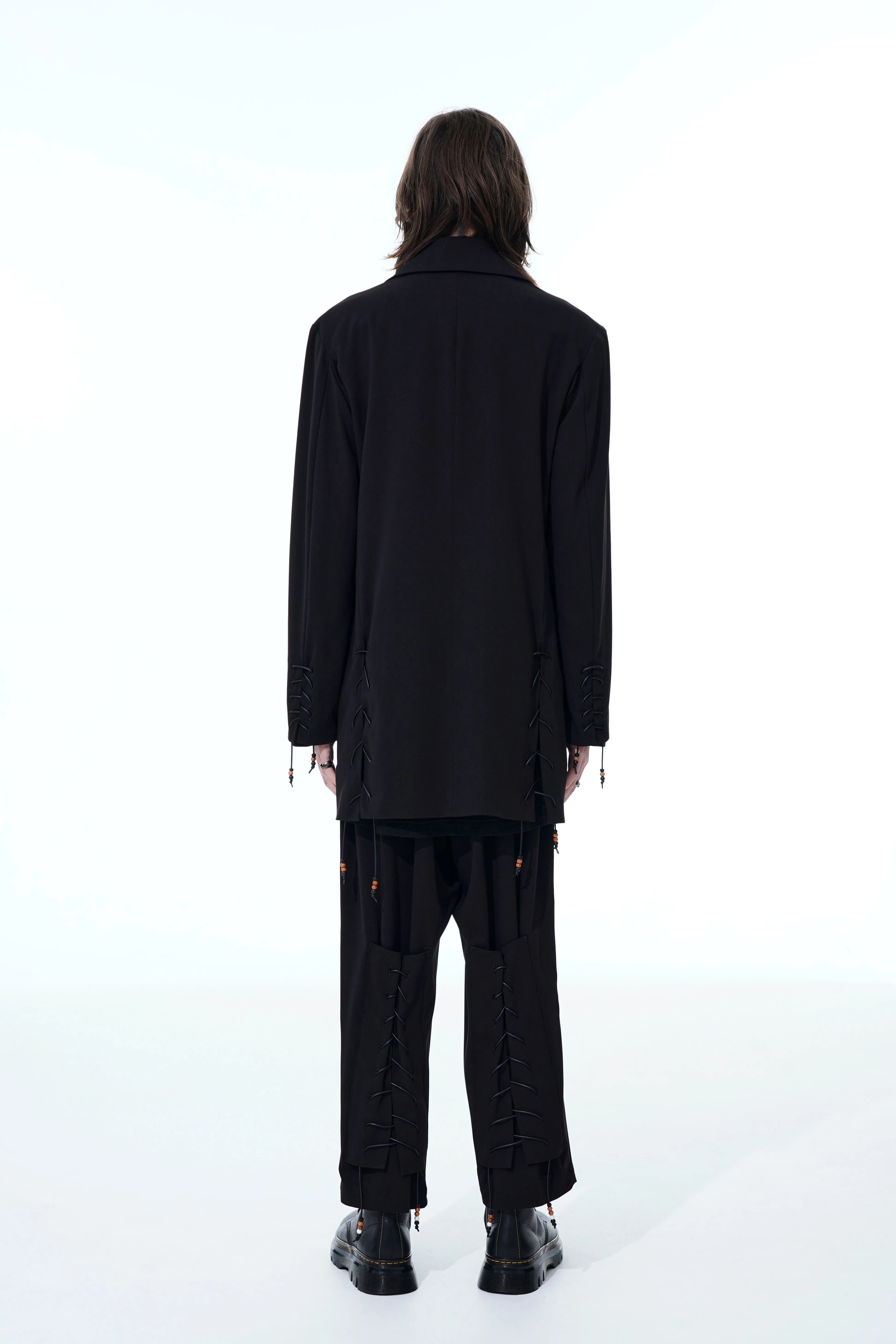 PE/RY GABARDINE STRETCH BEADED PANTS