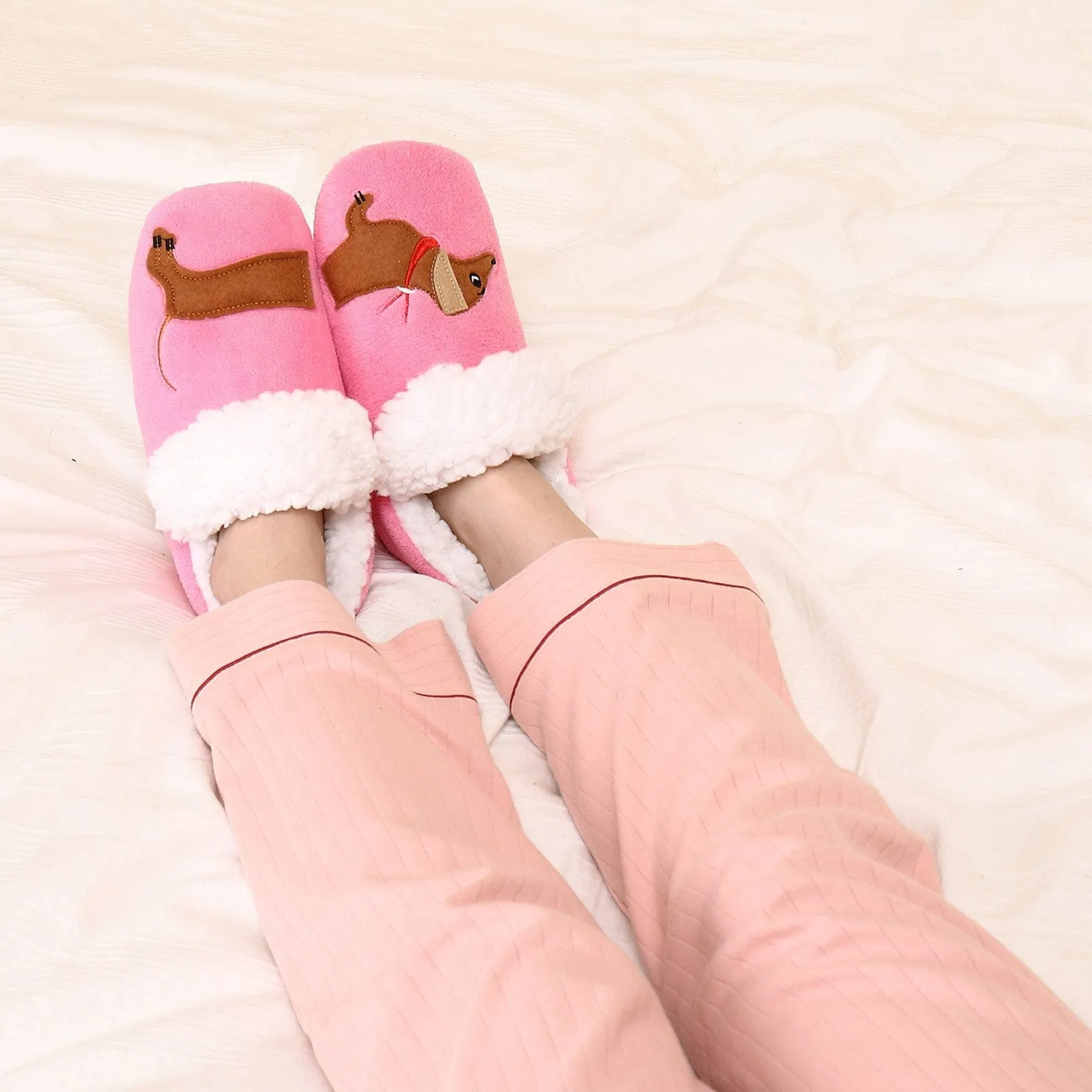 Pink Dachshund Slippers