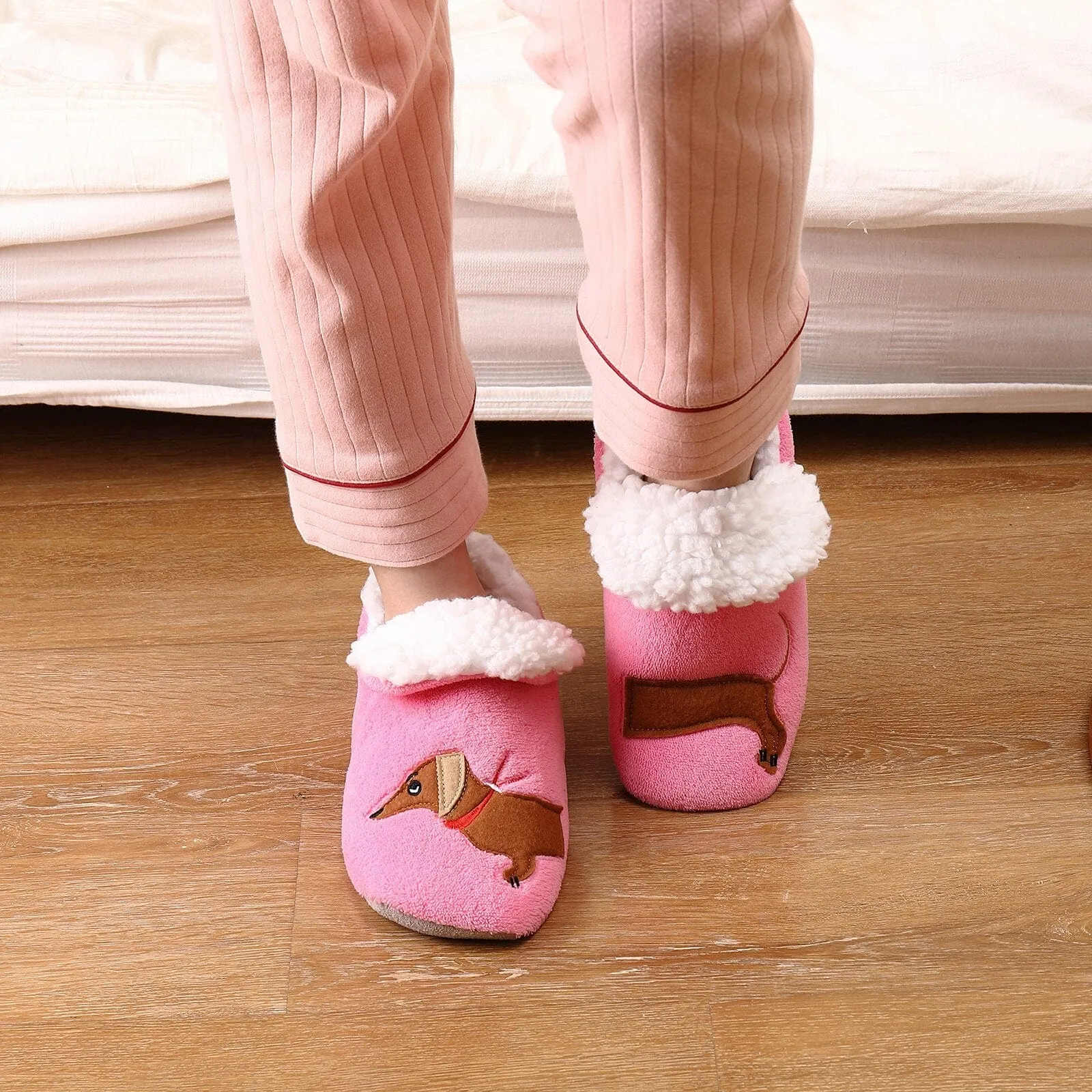 Pink Dachshund Slippers