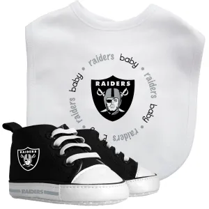 Raiders Baby Bib with Pre-Walking Shoes