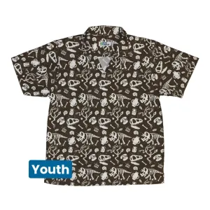 Retro Fossils and Dinosaurs Youth Hawaiian Shirt