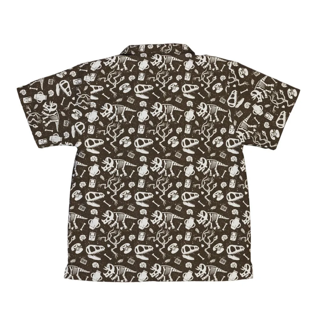 Retro Fossils and Dinosaurs Youth Hawaiian Shirt