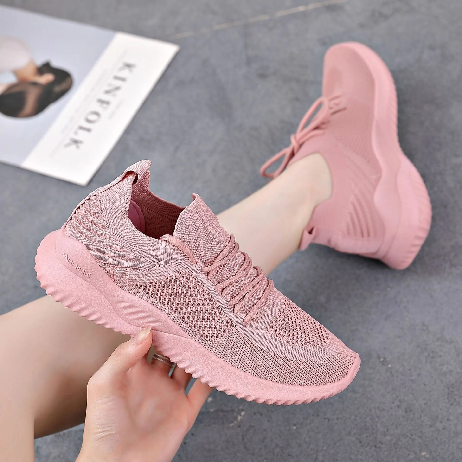 SH238 - Woven lace-up lazy shoes