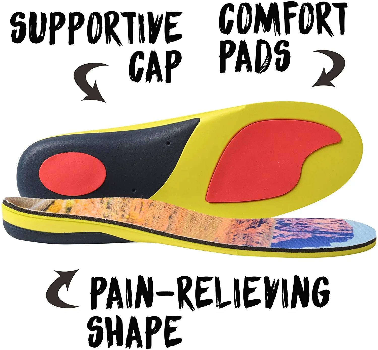 SoleLab Running Shoes Insoles with Graphics | Replacement Padded Inserts | Road Trip