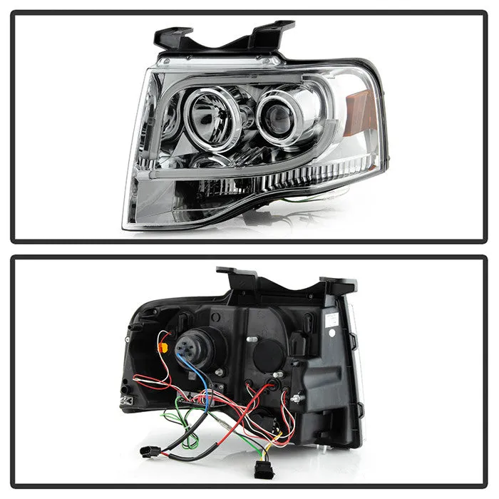 Spyder Ford Expedition 07-13 LED Tube DRL Pro Headlights Chrome