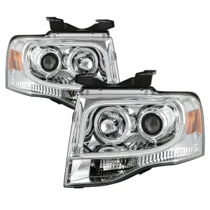 Spyder Ford Expedition 07-13 LED Tube DRL Pro Headlights Chrome