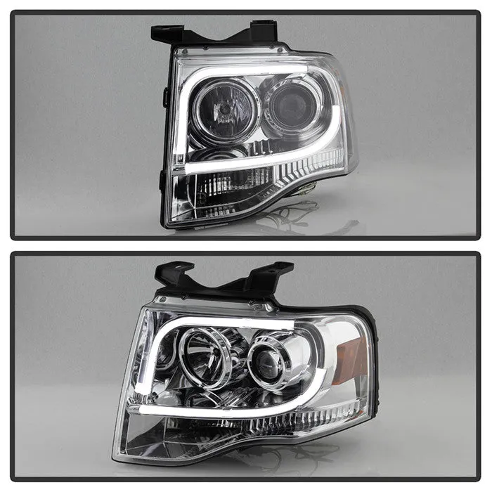 Spyder Ford Expedition 07-13 LED Tube DRL Pro Headlights Chrome