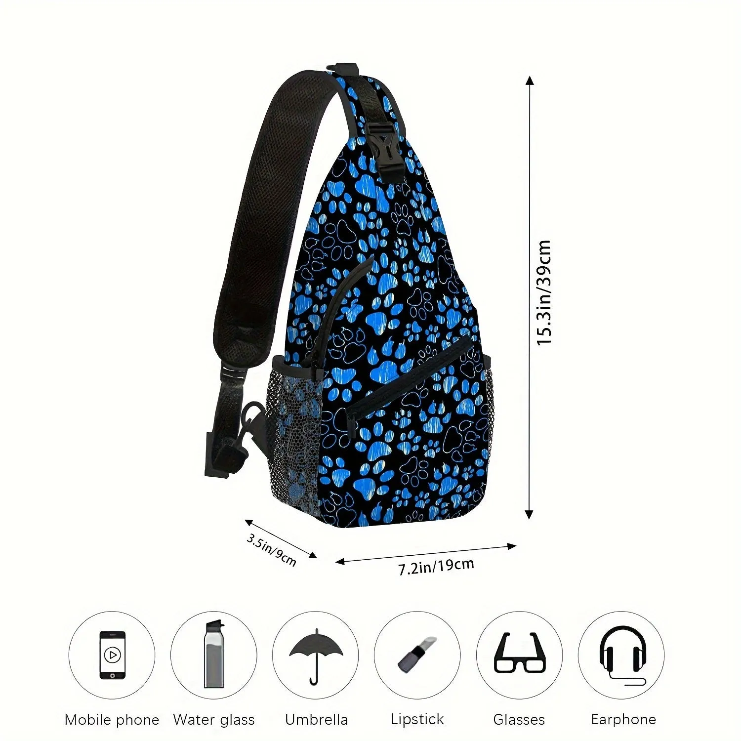 Stylish Dog Print Casual Shoulder Bag - Versatile Crossbody Bag, Stylish Sling Backpack, Perfect for Gym, Sports, Travel, and Hiking Adventures, Convenient Chest Bag - Ideal for Everyday Use