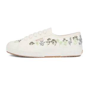 Superga 2750 Organic Flowers Embroidery Green Chocolate