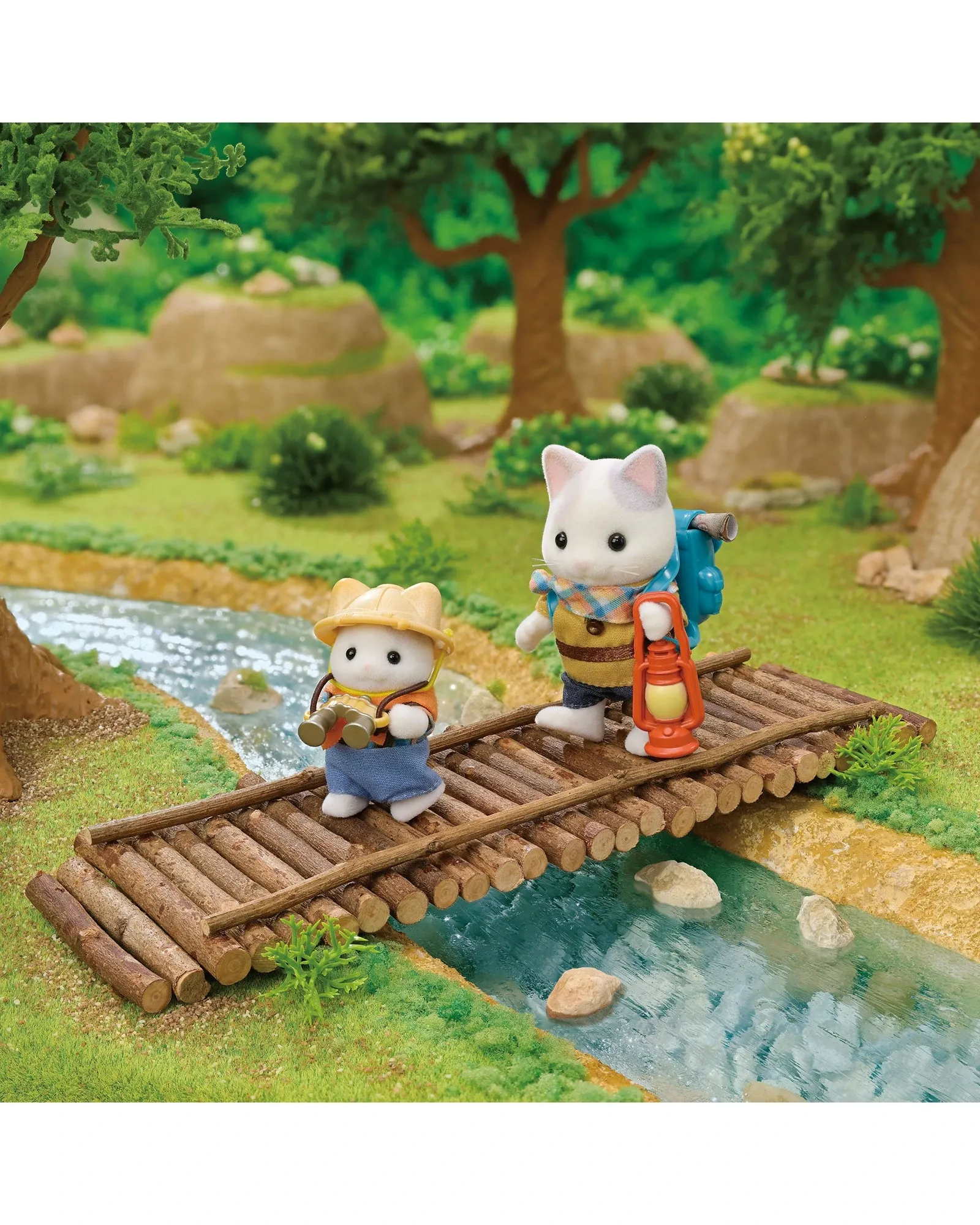 Sylvanian Families Exciting Exploration Set Latte Cat Brother and Baby