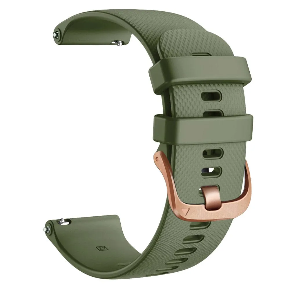 Timex 20mm Range compatible Silicone Watch Straps with Rose Gold Buckles