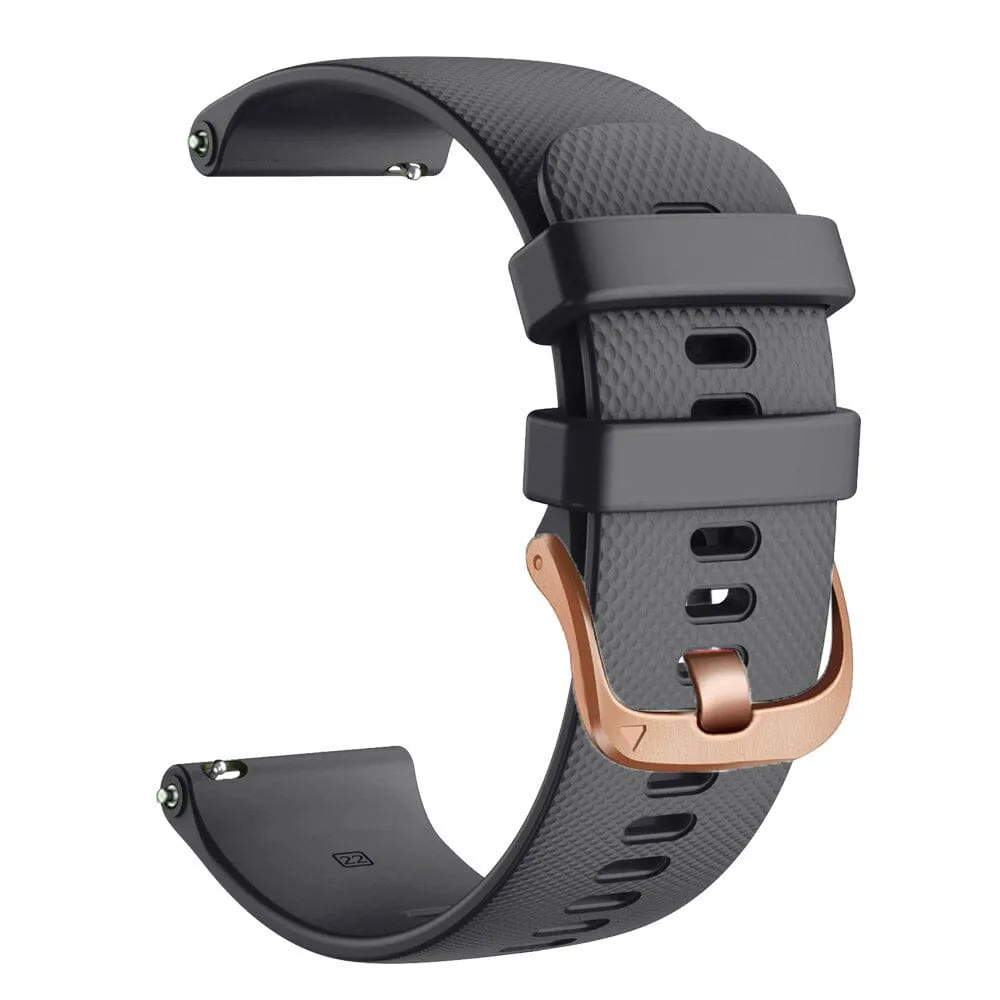 Timex 20mm Range compatible Silicone Watch Straps with Rose Gold Buckles