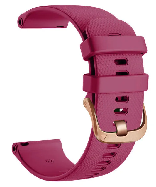 Timex 20mm Range compatible Silicone Watch Straps with Rose Gold Buckles