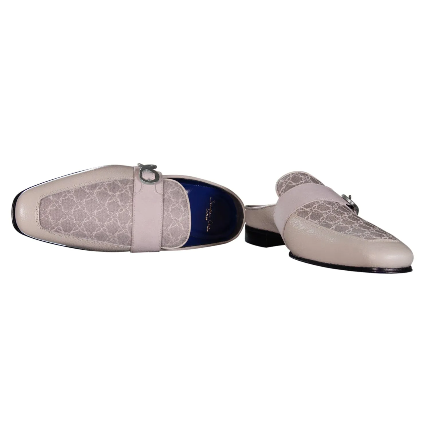 Tortora Logo With Silver Hardware Leather Slippers