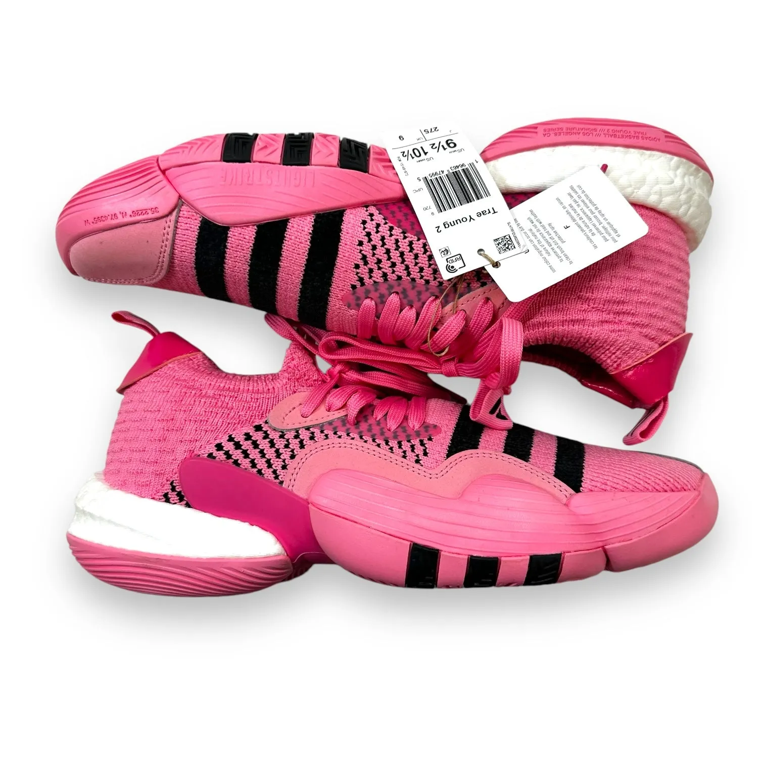 Trae Young 2.0 'Pink Trap House basketball shoes By Adidas In Pink, Size: 10.5