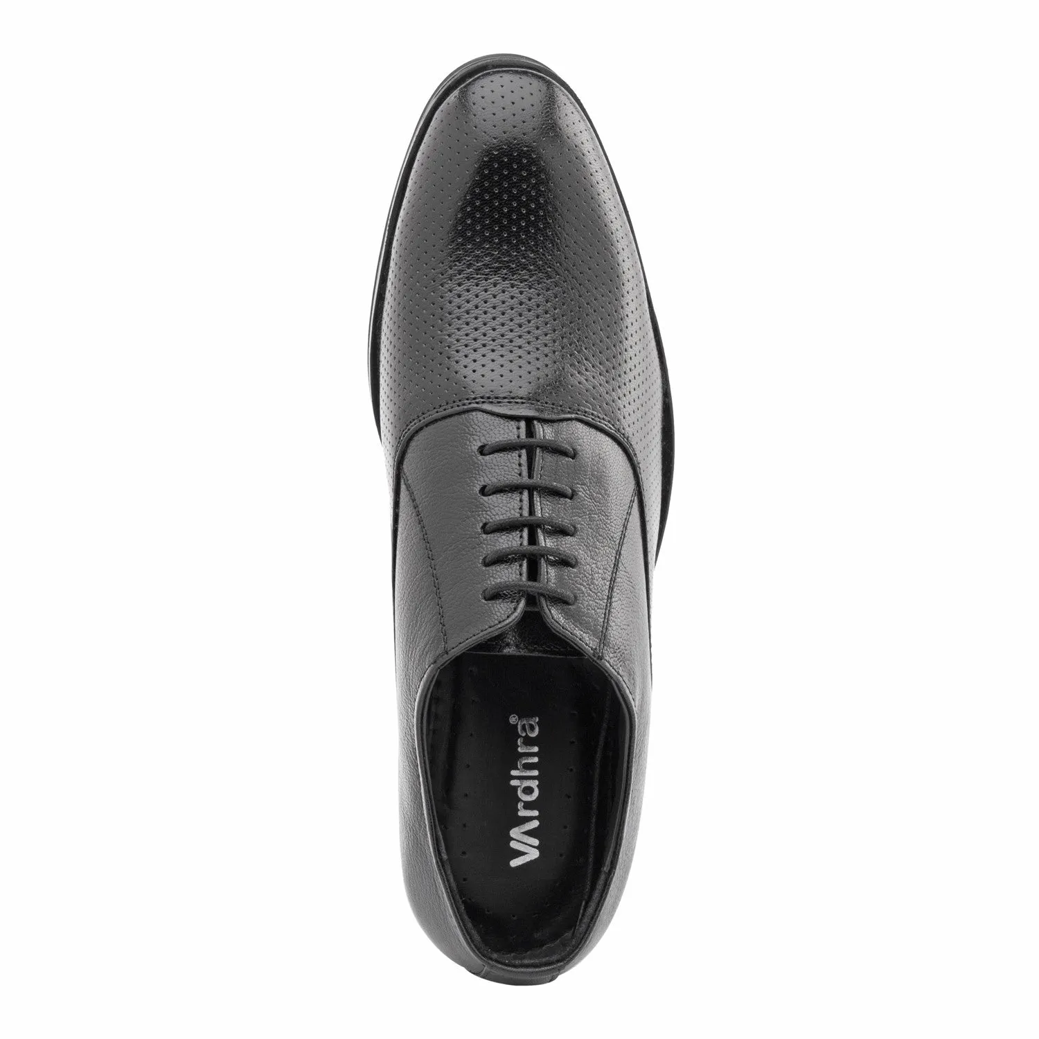 Vardhra Men 100% Genuine Leather - Formal Lace-up Dress Shoes - Black