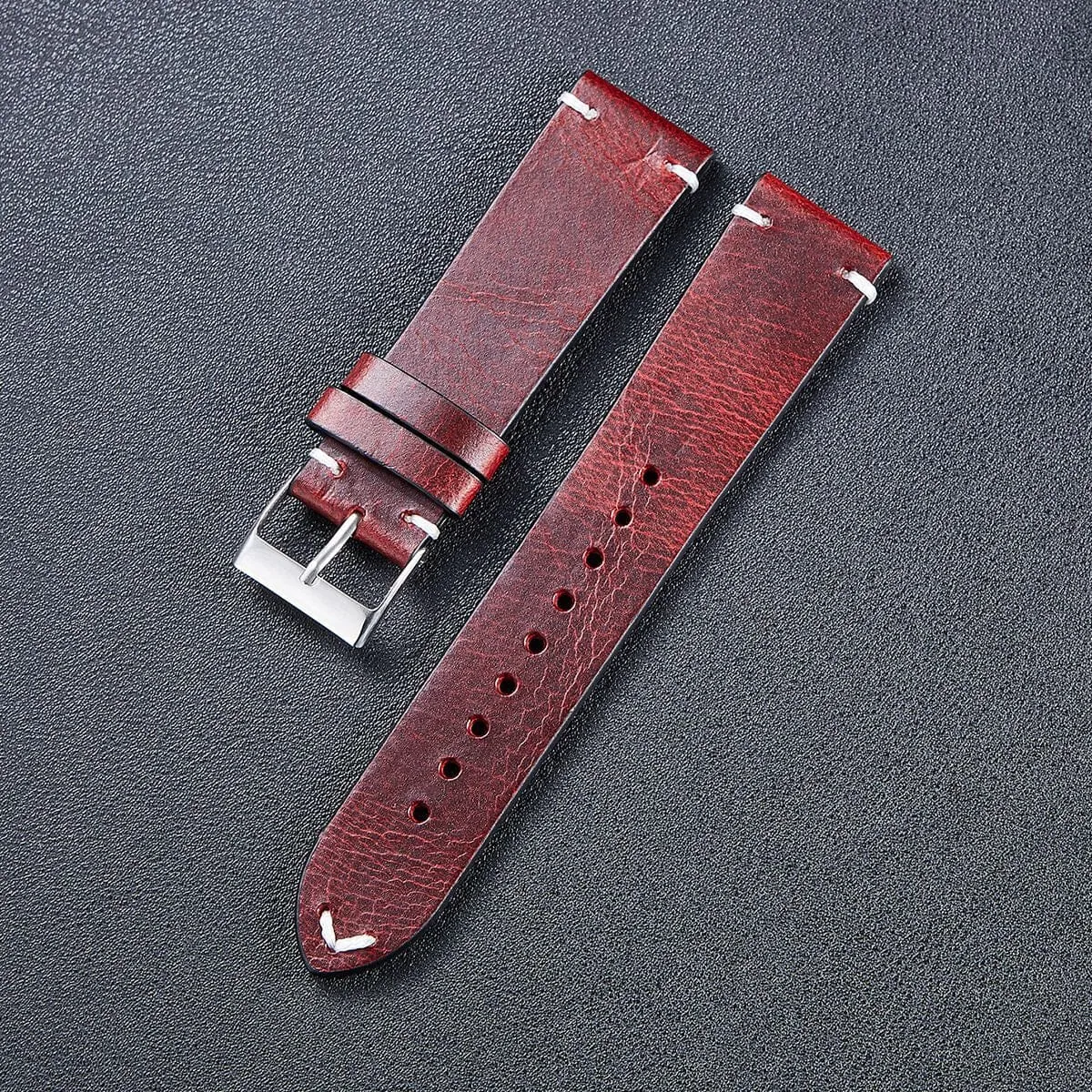 Vintage Oiled Leather Watch Straps Compatible with the Timex 22mm Range