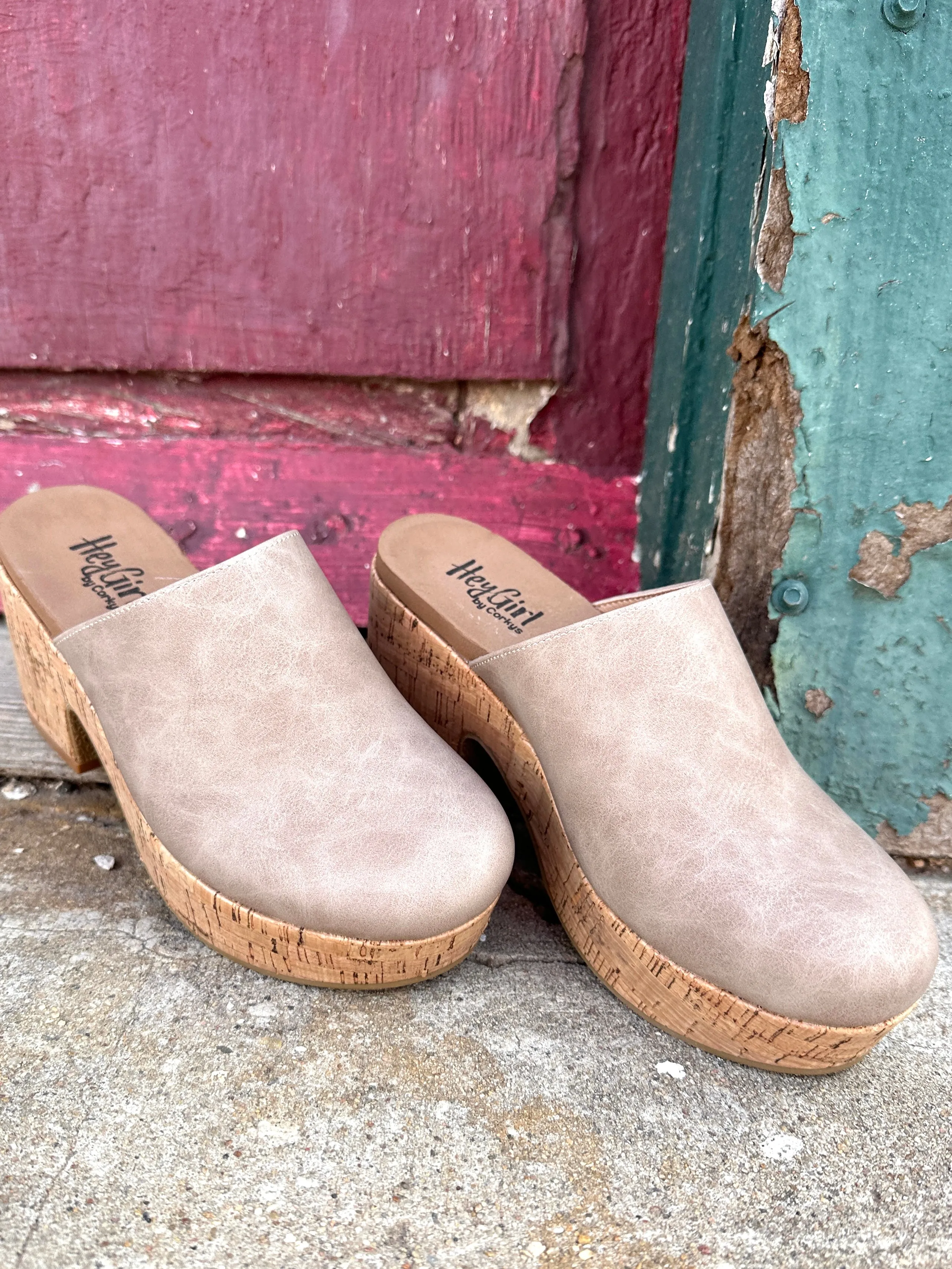 Watch Your Back Taupe Clog by Corkys