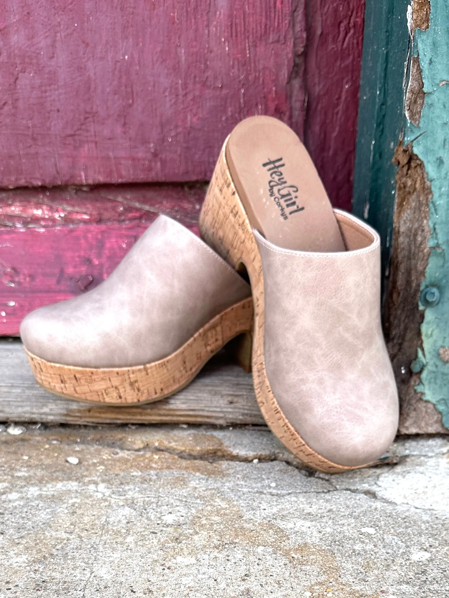 Watch Your Back Taupe Clog by Corkys