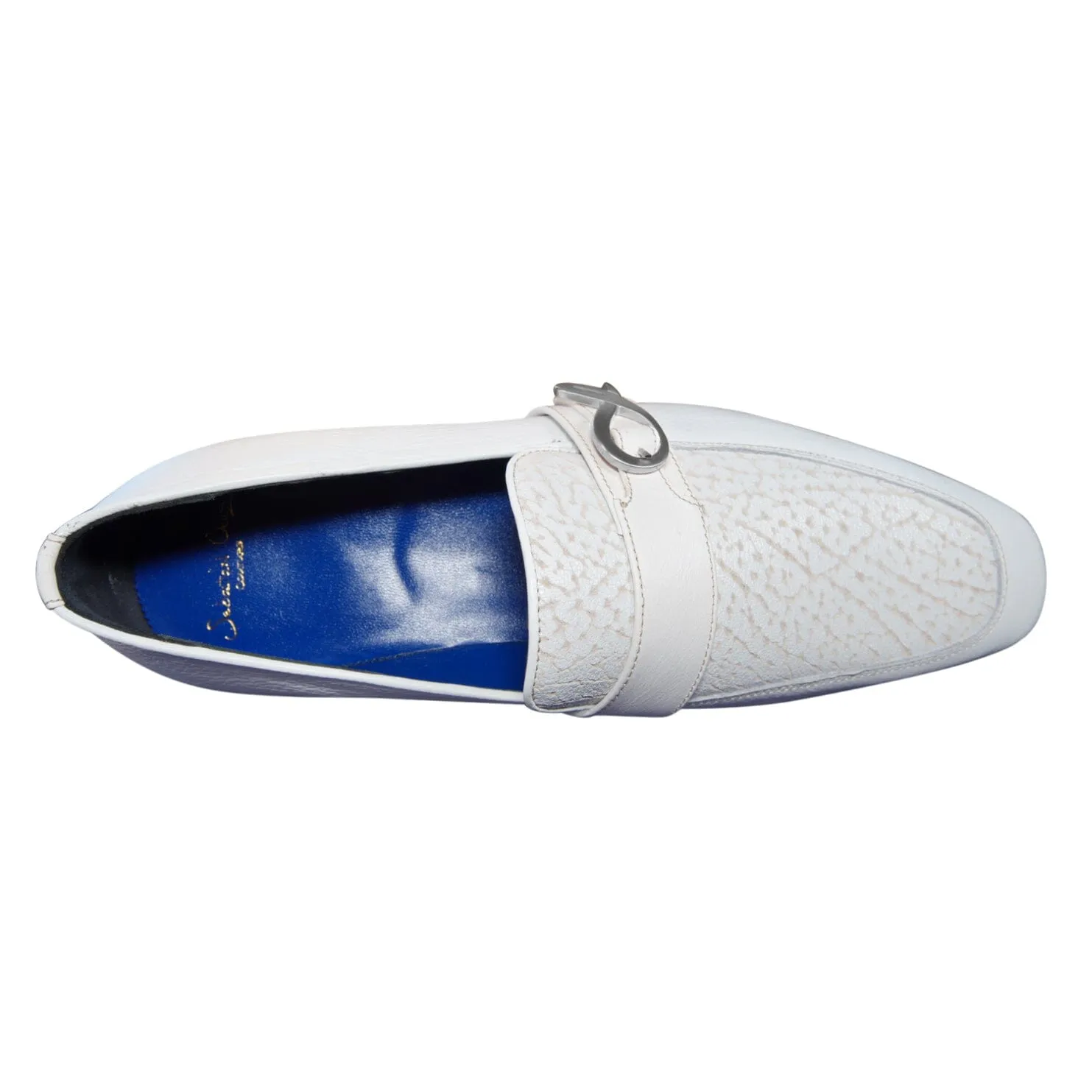 White Piega Monk Silver Loafer