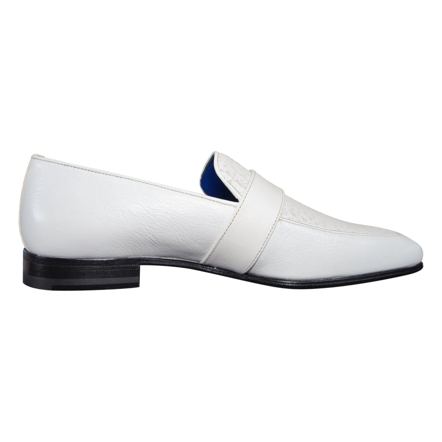 White Piega Monk Silver Loafer