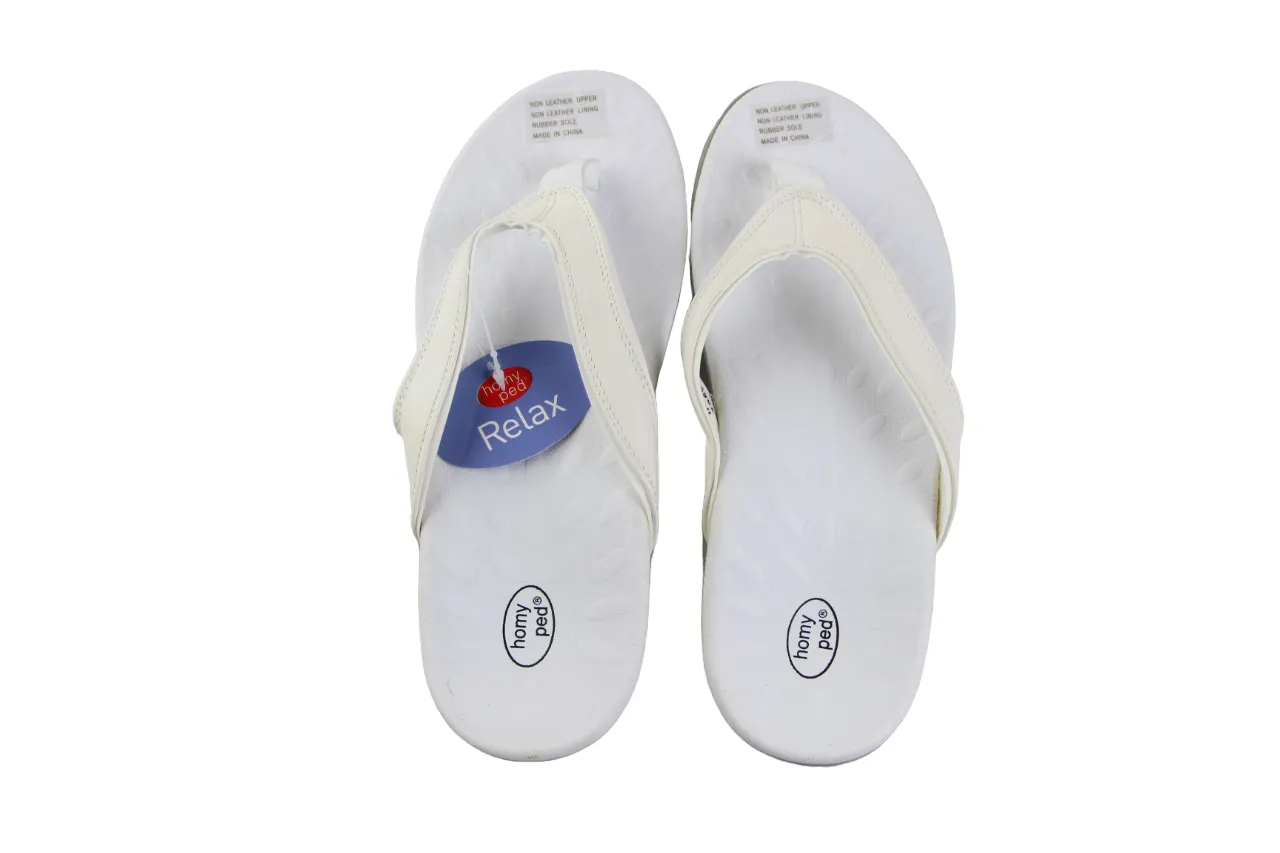 Womens Homyped Inlet White Thongs Slip On Shoes Flats